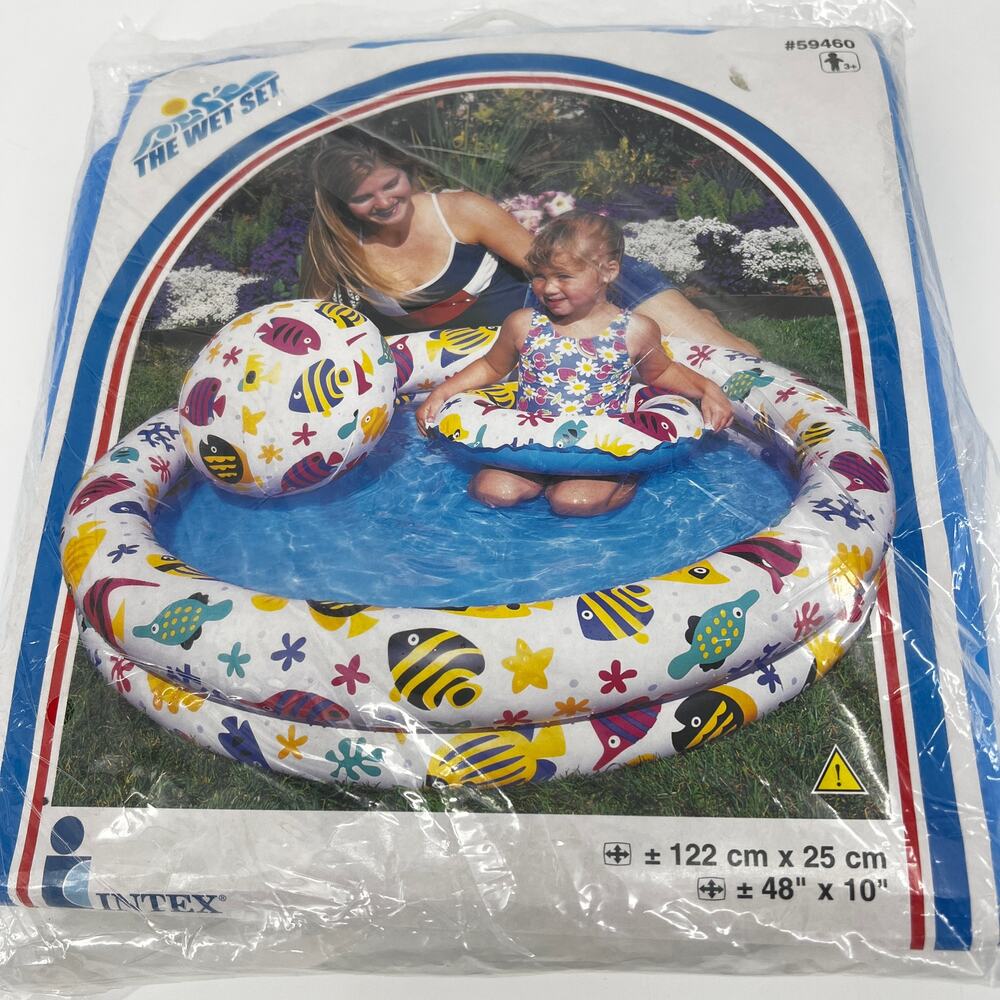 Vintage Intex The Wet Set Inflatable Tropical Fish Pool Set 59460 New in Package